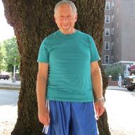 Queens Borough Historian Jack Eichenbaum, standing in front of "Big Mama."